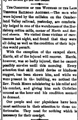 News article noting that Henry Harris is not expected to survive.