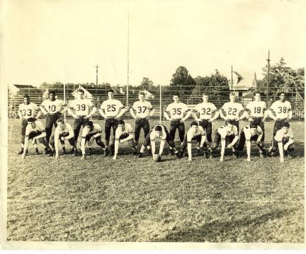 Steel-High Football team, circa 1953.  Click for a large image