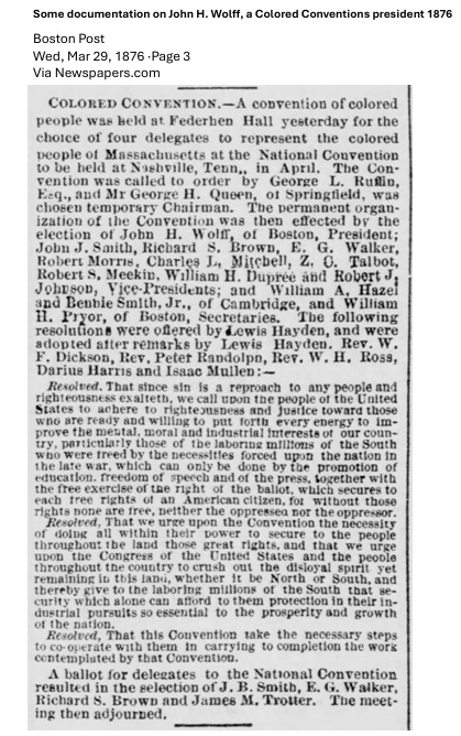 News article from Boston of a Negro Convention