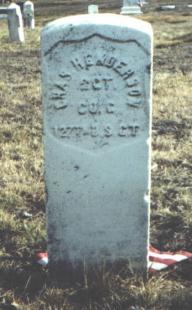 Grave marker of Charles Henderson, Sgt., Company G, 127th USCT.