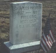 Tombstone of Charles Preston, 1837-1887, Private, Company G, 127th USCT.