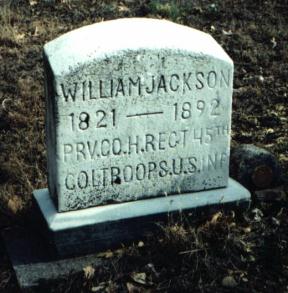 Tombstone of William Jackson, Company H, 45th USCT.