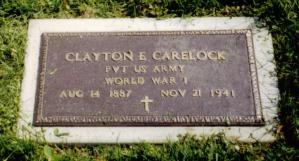 New marker for Clayton E. Carelock, 1887-1941.