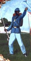 Detail from the flag of the 127th U.S. Colored Troops Regiment.