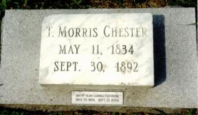 New tombstone for T. Morris Chester, click for a larger image.