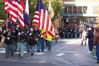 Parade color guard re-enactors.
