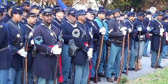 USCT re-enactors at the Harris-Cameron mansion.