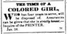 Gettysburg ad for slave, 1830.