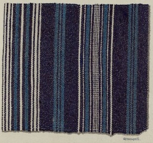 Watercolor image of a swatch of linsey woolsey fabric, produced circa 1938 by artist Raymond Maupelli, from the National Gallery of Art.