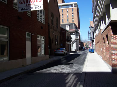 River Alley near Cranberry Alley, looking north.