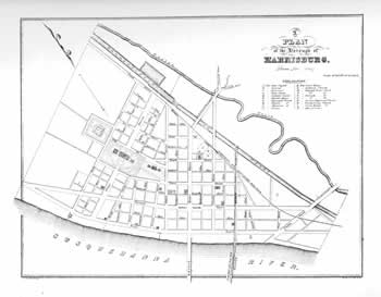 1841 map shows the canal and Paxton Creek to the east.